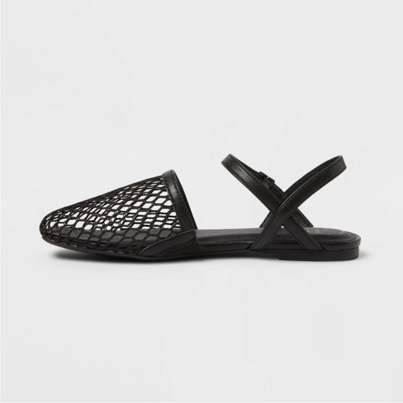 Women's Vanna Fishnet Slingback Flats - A New Day Black 7.5 | Brand New! - Picture 2 of 9